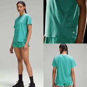 Lululemon relaxed fit trail running t-shirt green athletic yoga gym gorpcore
